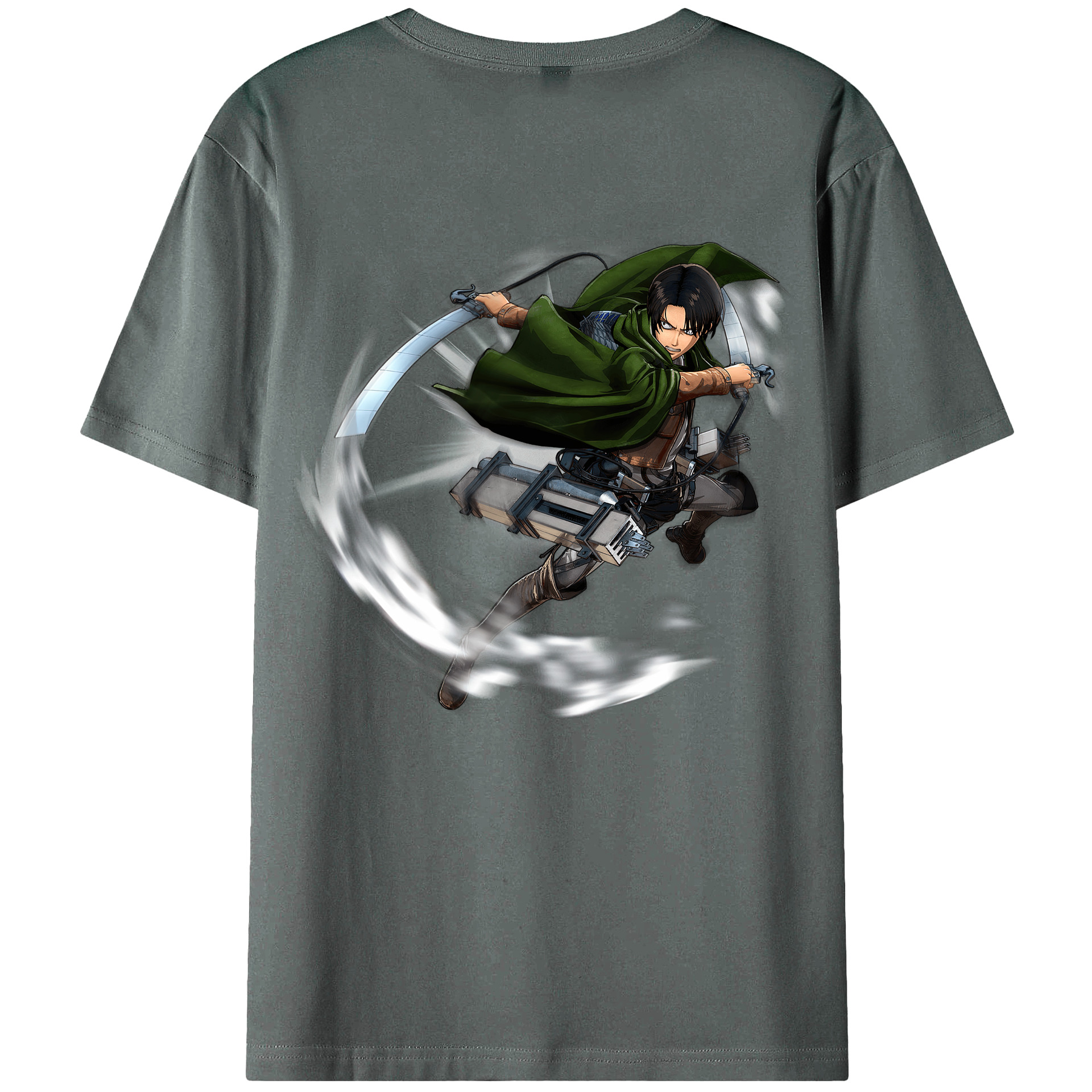 （画像用） 進撃の巨人 リヴァイ·アッカーマン Attack on Titan Levi Ackerman 綿100％半袖Tシャツ（背面プリント）